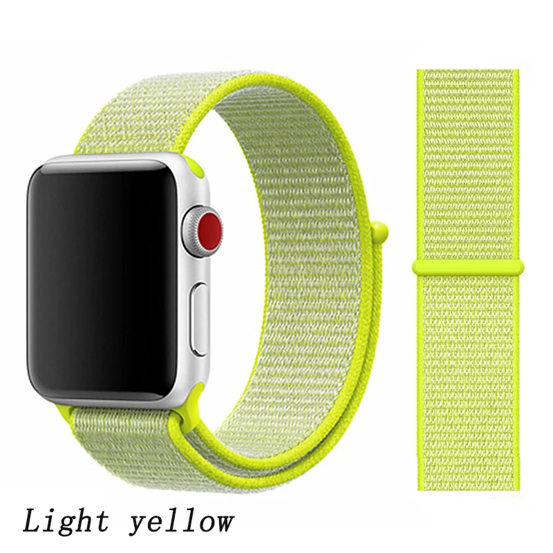 flash light Спортивная петля ремешок apple watch band 42 мм 38 мм apple watch 4 3 band iwatch band 44 мм 40 мм correa pulseira 42 44 нейлоновый ремешок для часов - Цвет ремешка: flash light