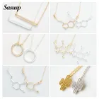 Sasusp Классическая химическая искусственная кожа, элегантный кулон с двойной завиткой ДНК, цепочка, биологическая бижутерия, подарок