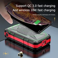 30000mah solar power bank fast qi wireless charger for iphone 12 huawei samsung s21 xiaomi poverbank pd 22 5w type c powerbank