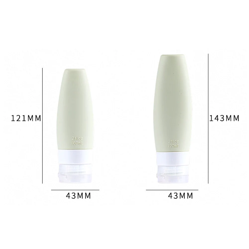 

3/4Pcs 60/90ml Travel Shampoo Gel Liquid Cosmetic Storage Bottle Empty Container leak proof silicone refillable travel bottle