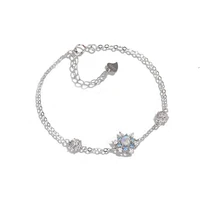 womens snowflake moonstone bracelet for female edition korean fashion temperament aquamarine s925 sterling silver