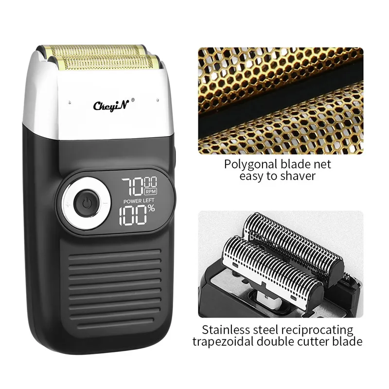 

2 in 1 Electric Beard Trimmer Professional Shaver Men Razor Shaver Foil Portable LCD Display Hair Clipper Bald Head Cutter
