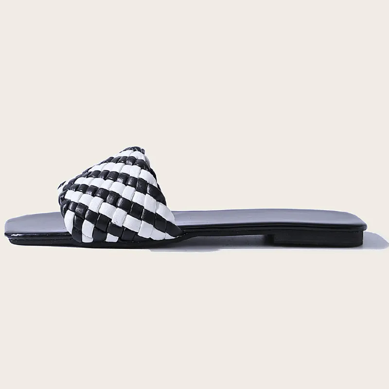 

Women Slippers 2021 Summer Slides Open Toe Flat Casual Shoes Leisure Slip-On Sweet Sandals Female Beach Shoes Zapatillas Mujer