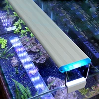 aquarium led light super slim fish tank aquatic plant grow lighting waterproof bright clip lamp blue led 18 75cm for plants 220v