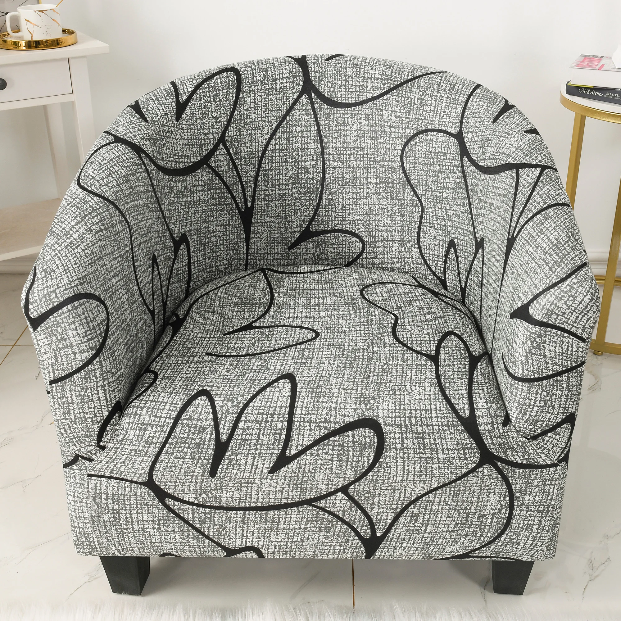 Современный изогнутый эластичный чехол на диван для гостиной круглый одно