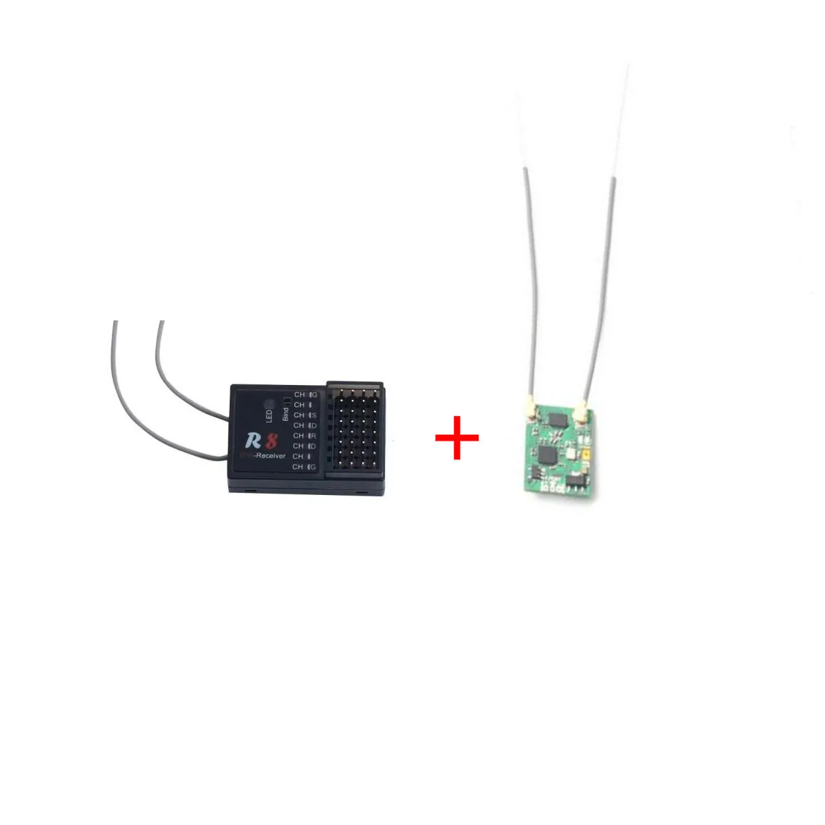 1pc R1F 1pc R8 Перемычка R8 R1 Plus R1F приемник 16CH Sbus для Frsky T16 Pro plus D16 D8 режим радиоуправления R8 только для PIX PX4 APM управление полетом - Color: 1pc R1F 1pc R8