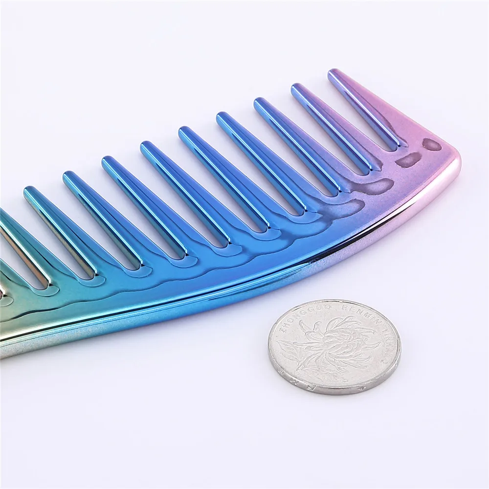 

Electroplating Hairdresser Comb Colorful Rainbow Comb Portable Hair Salon Combs Brushes Haircut Barber Hairdressing Tools