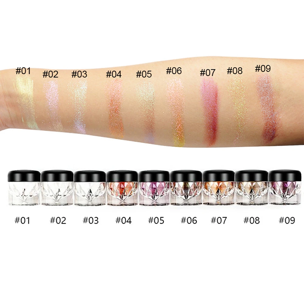 

Pearl Sequins Matte Eyeshadow Power Palette Chameleon Glitter Shimmer Makeup Pigment Private Label