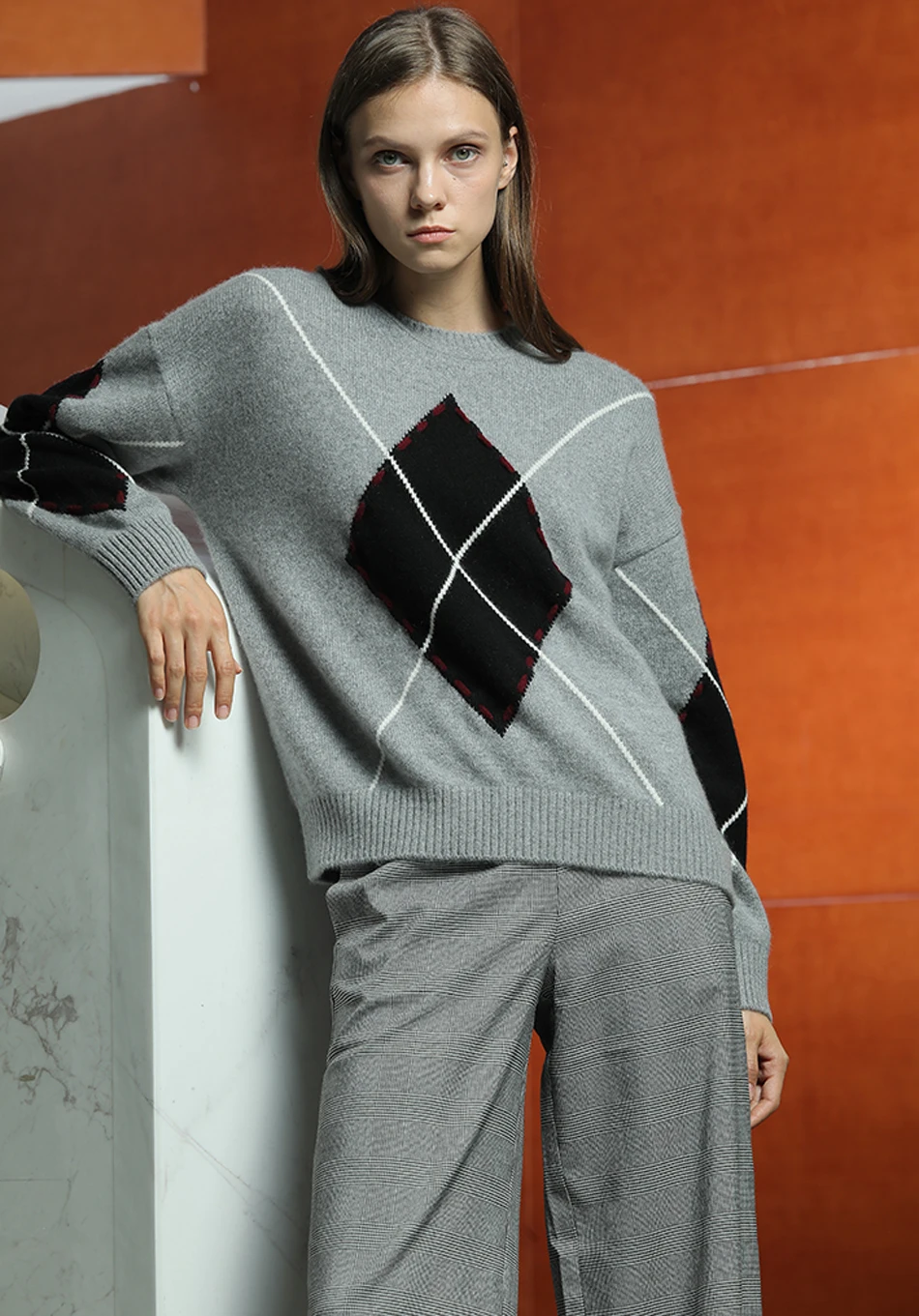 RONGFANGZI Inner Mongolian Cashmere Sweater Women Pullover Round Neck Dropped Shoulders Winter Thick 12 Gauge Knit in SlavaStore