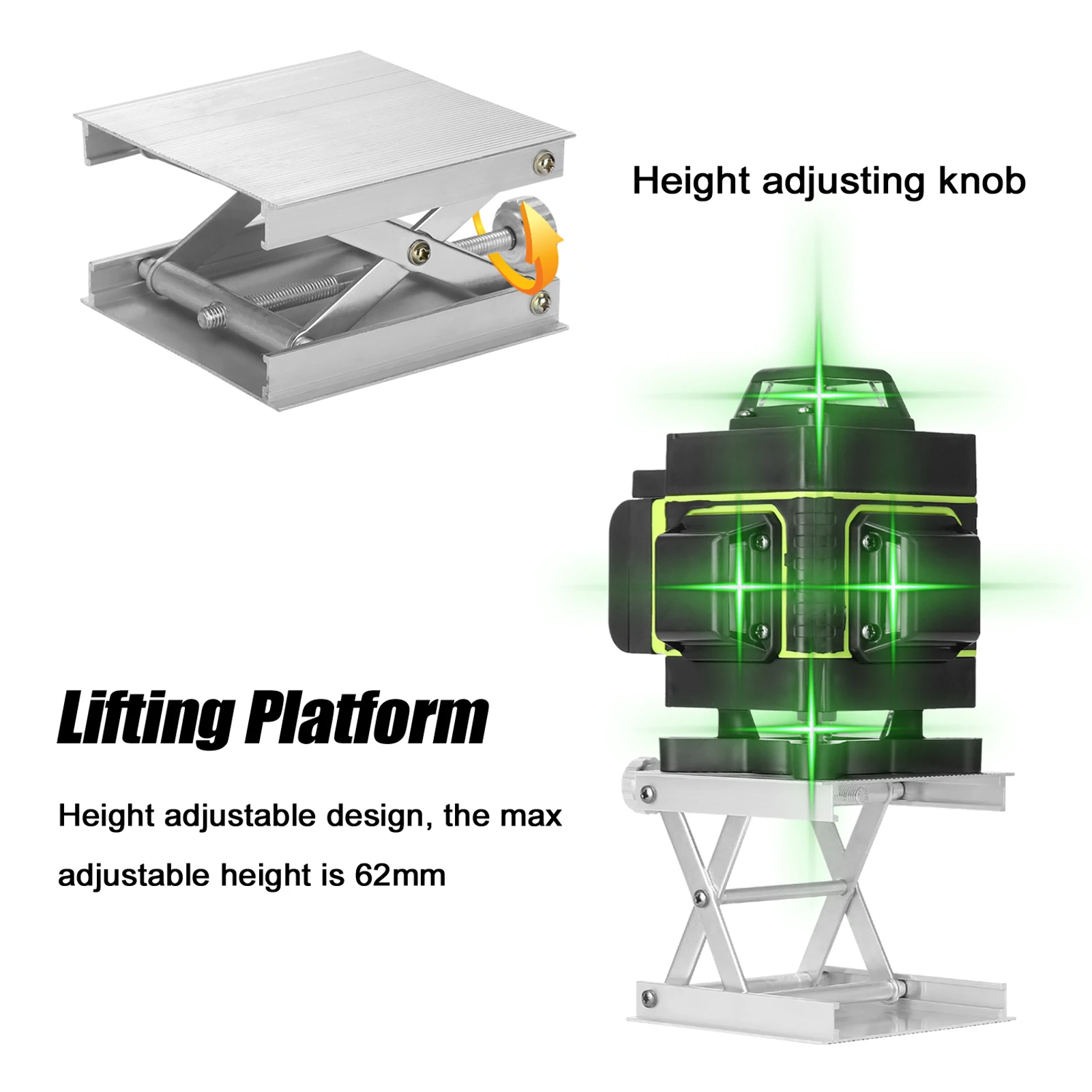 Aluminum Alloy Laser Level Lifting Platform Bracket Leveling Machine Lift Stand 62mm Height Adjustable | Инструменты