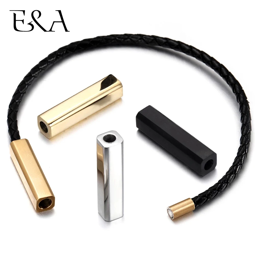 

2piece Stainless Steel Magnetic Clasps 3mm Hole Size for Leather Cord Bracelet Magnet Lace Buckle Jewelry DIY Making Accessories