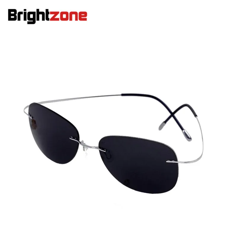 Солнцезащитные очки без оправы UV400 крутые поляризационные серые супертонкие