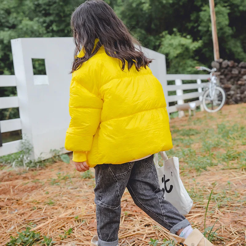 Детское плотное хлопковое пуховое пальто для мальчиков и девочек зимняя куртка