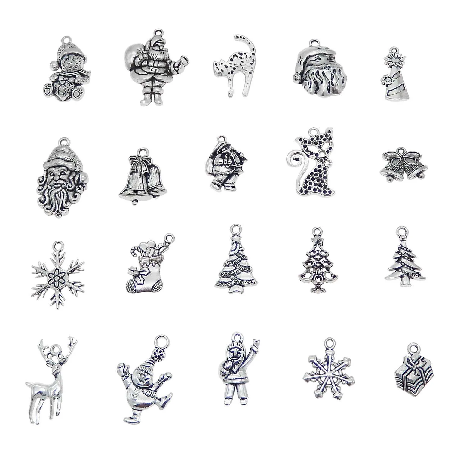 10 шт. смешанные рождественские украшения олень носки со снеговиком колокольчик