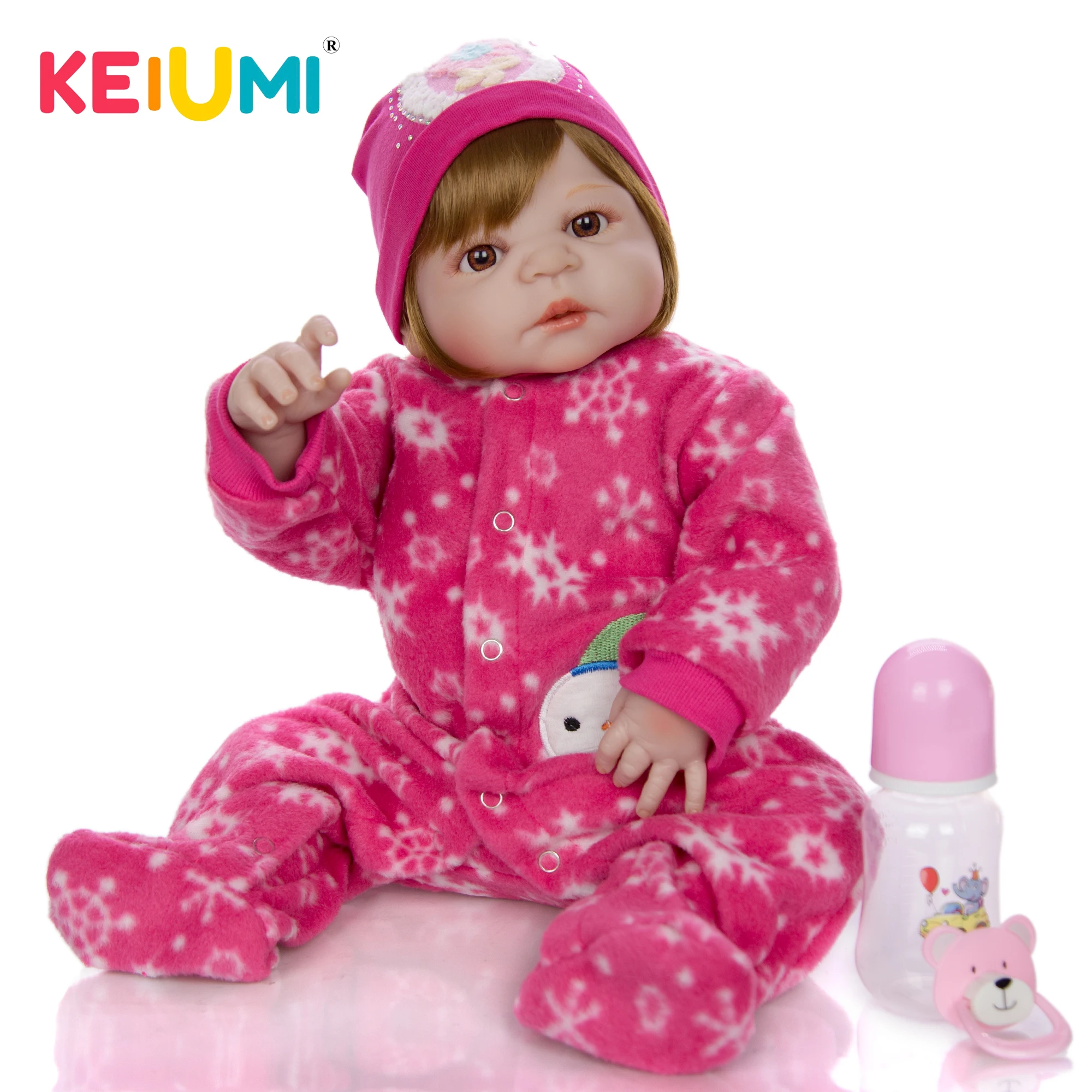 KEIUMI зима 2019 Reborn Menina Boneca 23 '' полностью силиконовые виниловые реалистичные