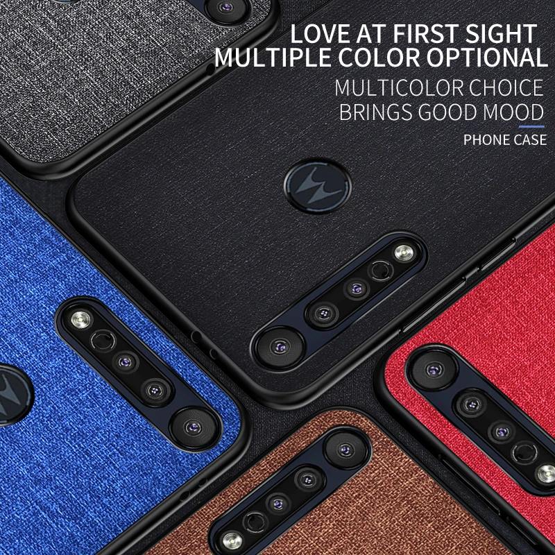 for motorola g8 play case fabric cloth phone cover moto e6 g8 plus g7 p40 one power vision action zoom macro p30 play note cases free global shipping