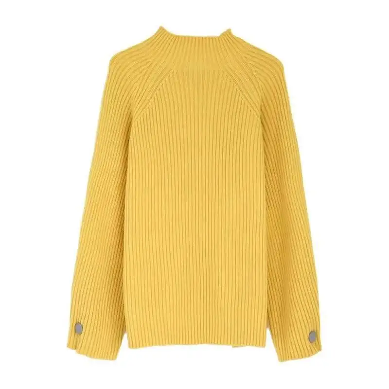 

2020 winter new loose solid color pullover sweater women's bottoming shirt