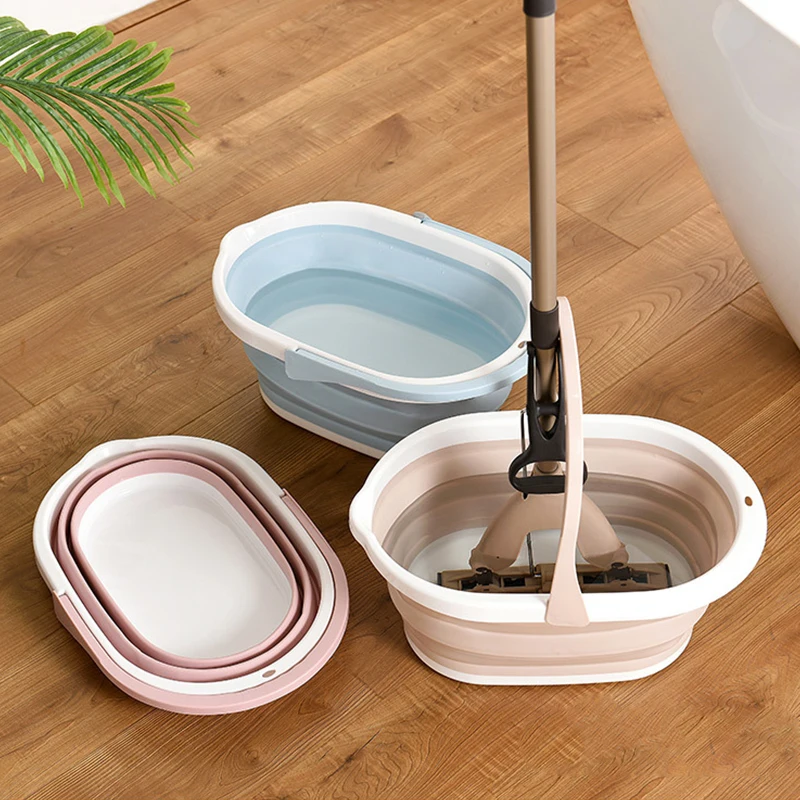 Складное пластиковое ведро для швабры моющее кемпинга с ручкой складная Швабра