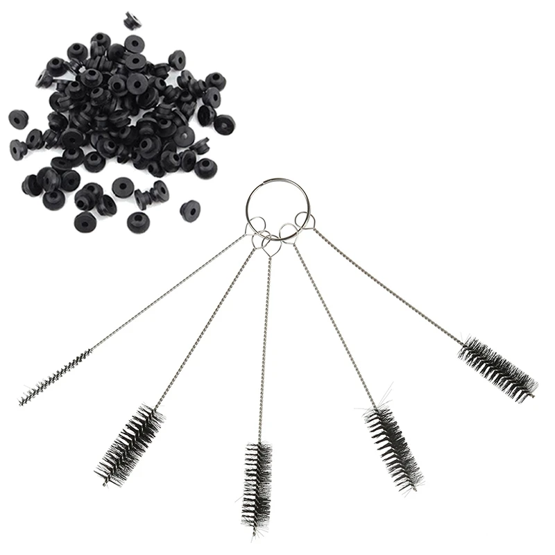 105 шт. аксессуары: 100 тату машина резиновые соски половинные втулки и 5 щетка для