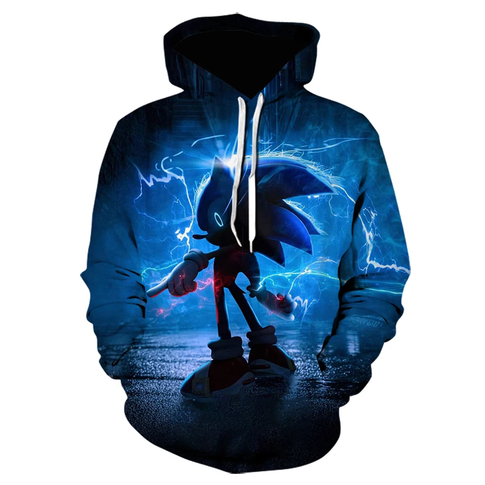 Модные толстовки с капюшоном Соник Ежик Детская толстовка 3D принтом Толстовки