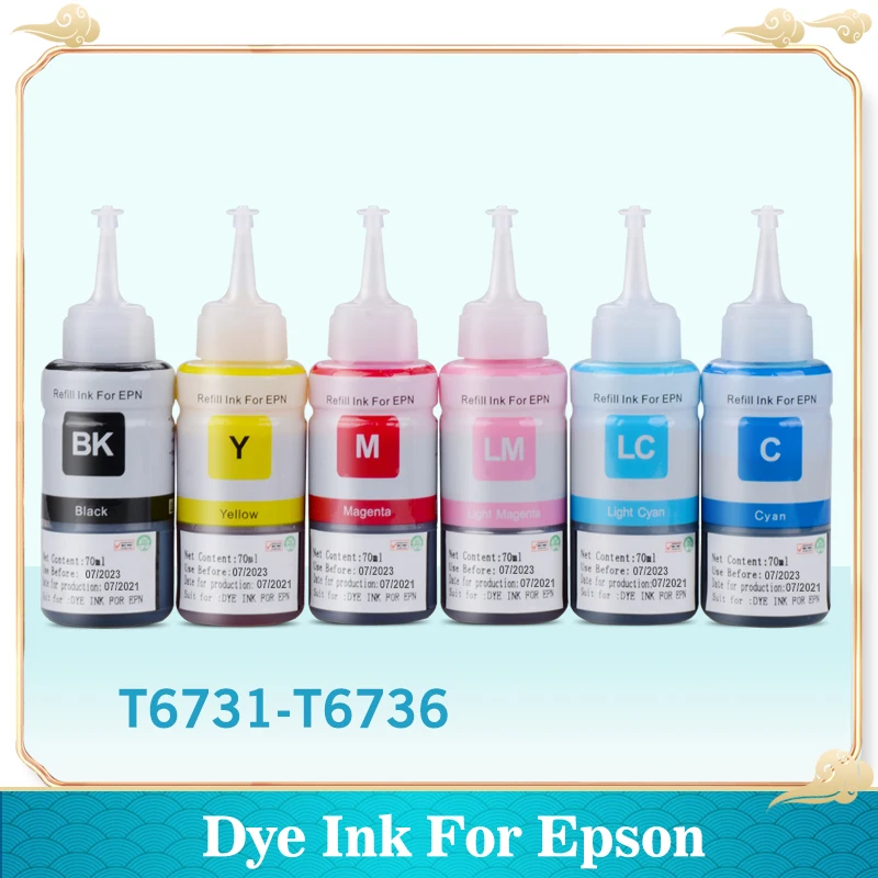 

6*70ML Ink Refill Kit compatible for EPSON L800 L805 L810 L850 L1800 L351 L350 L551 printer T6731 T6732 T6733 T6734 T6735 T6736