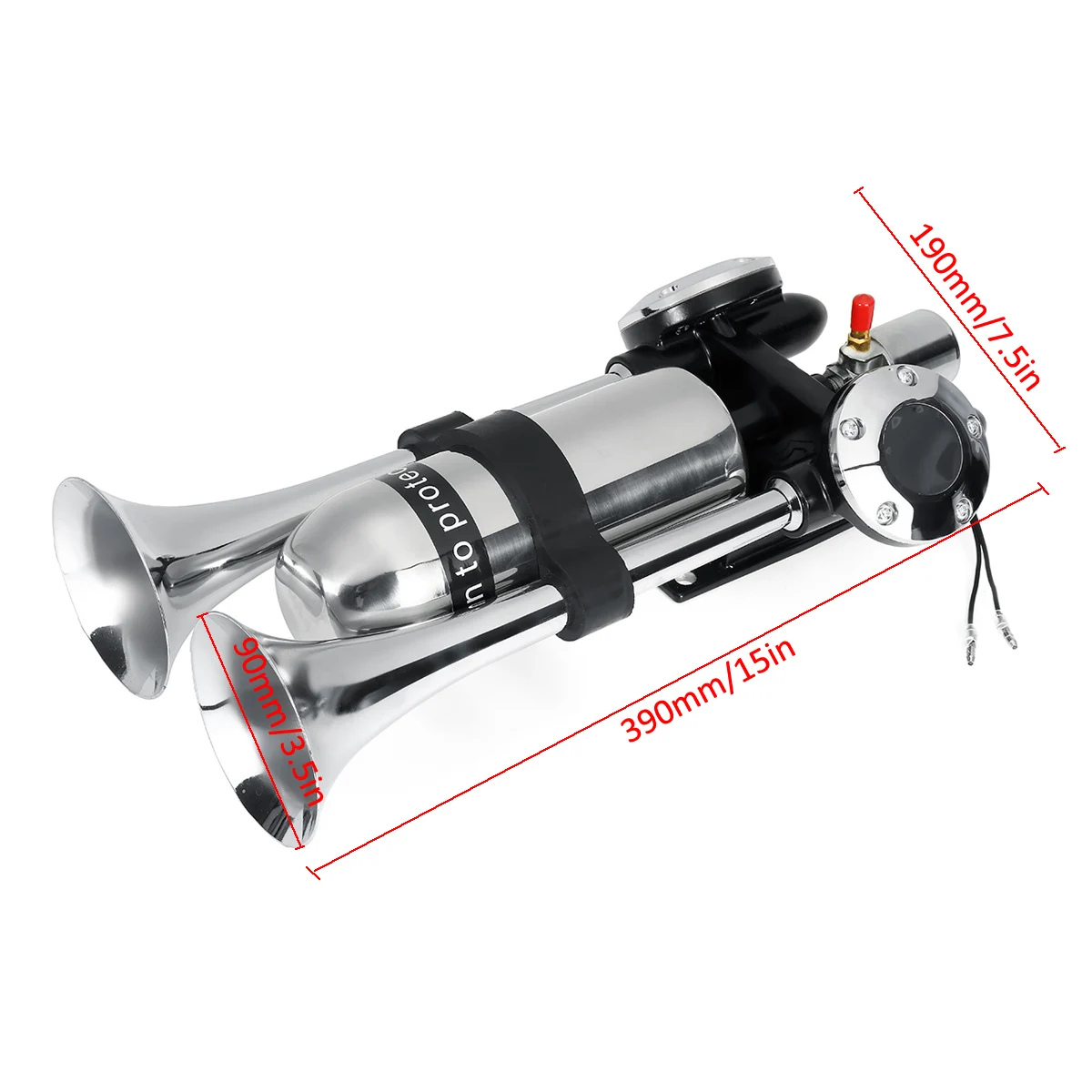 

12V/24V Dual Trumpet Electric Horn Loud Chrome 500DB Air Horn Speaker Kit With Air Compressor For Train Truck Lorry