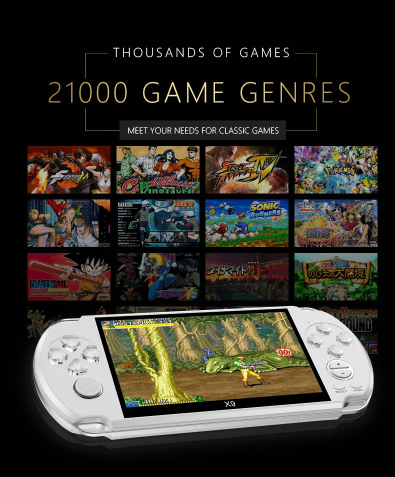 Видео Ретро игровая консоль X9 PSVita Ручной игровой плеер для PSP Viat игры 5 0 дюймов