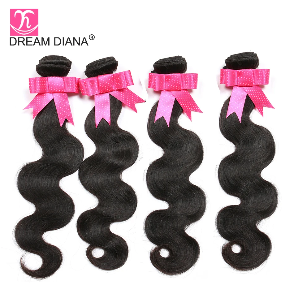 DreamDiana перуанские волосы волнистые Комплект 100 г 8 &quot 34&quot красивые пряди