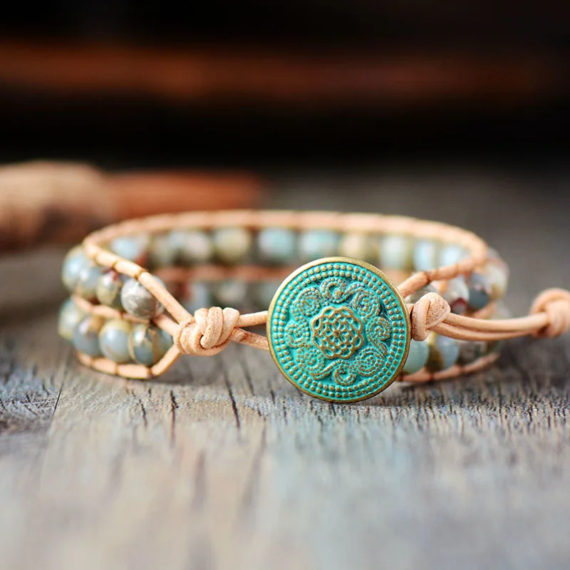 Браслет-манжета из натуральной кожи 6 мм | Украшения и аксессуары