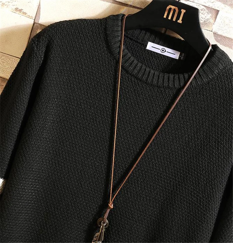 

New Sweaters Men'S Casual Long Sleeves Autumn Winter Pullover Knitted O-Neck OverSized 5XL