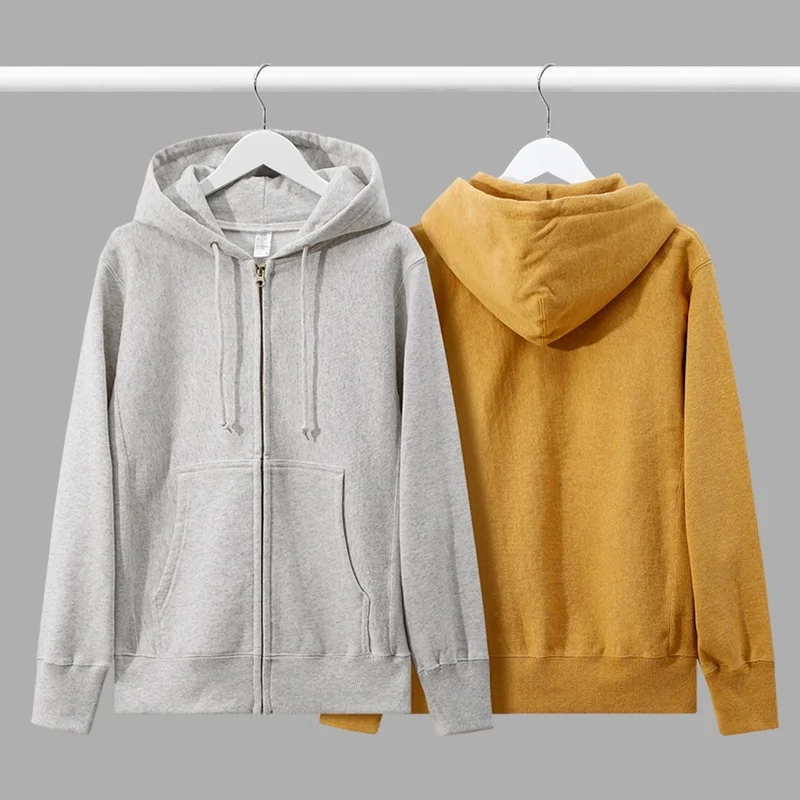 Zipper Hoodies Spring and Autumn Cotton Solid Color Sweatshirts Hoodies for Couples