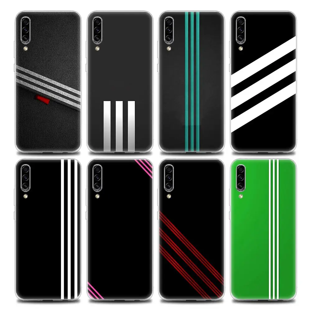 

Fashion Brand Stripes Clear Phone Case for Samsung A70 A70s A40 A50 A30 A20e A20s A10 A10S Note 8 9 10 Plus Soft Silicon