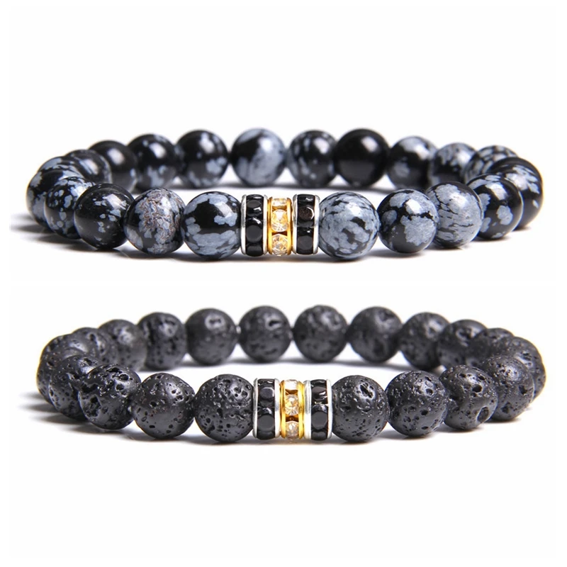 Браслет из натуральной вулканической лавы для женщин и мужчин браслеты с