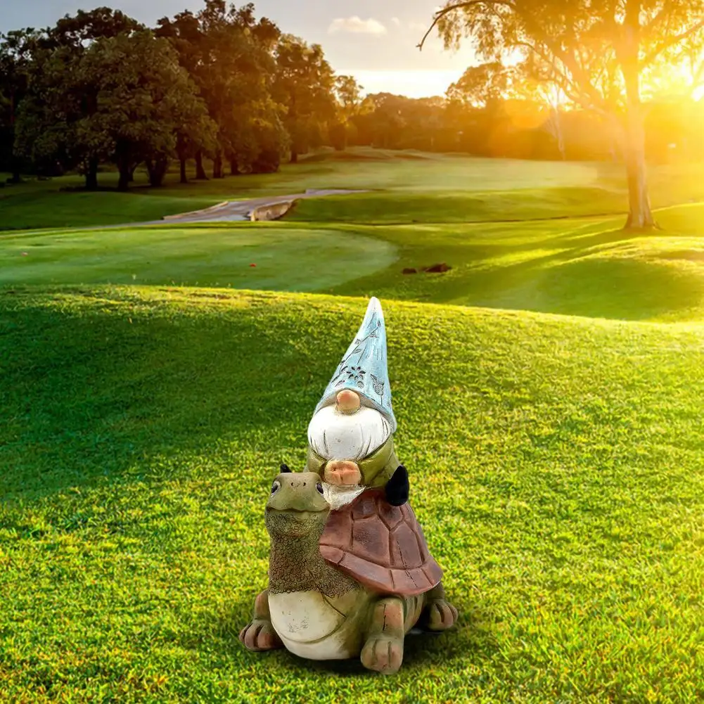 

Gnome Statue Wonderful Vibrant Color Adding Vitality Ride Bird Dwarf Sculpture for Patio Dwarf Statue Dwarf Sculpture