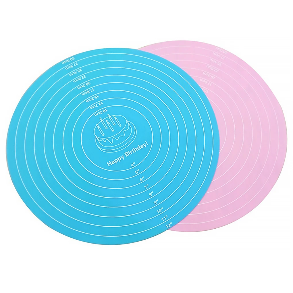 Силиконовый коврик для выпечки со шкалой антипригарный торта круглая подстилка