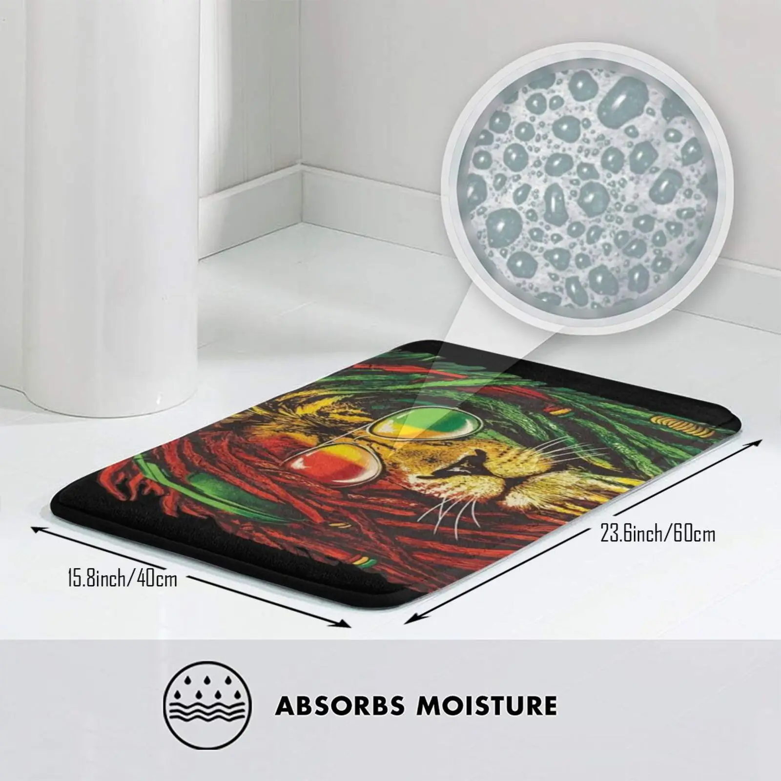 Коврик с Львом марли нескользящий коврик для входной двери в спальню регги раста