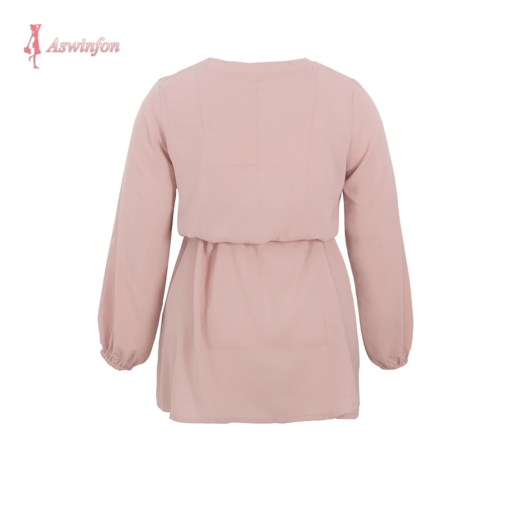 Женское платье миди с длинным рукавом и V образным вырезом|Женские платья| |