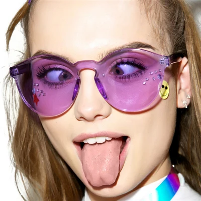 2020 без оправы Фрам конфеты Солнцезащитные очки кошачий глаз Для женщин Роскошные