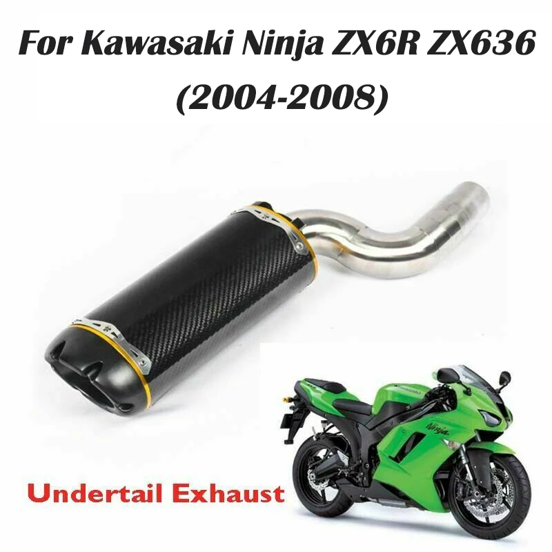 

Crabon волоконные выхлопные трубы мотоцикла для Kawasaki Ninja ZX6R ZX636 2004-2008 наконечник глушитель Mid Link труба Escape Moto Slip on