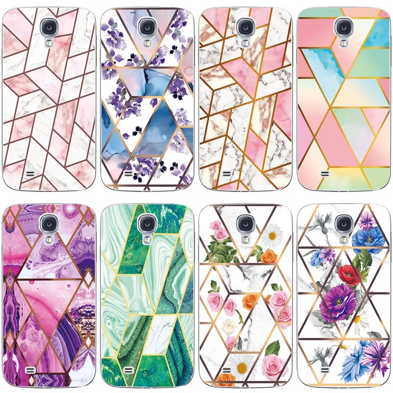 Мягкий чехол для телефона с геометрическим мрамором Samsung Galaxy (S4 Mini) I9190 i9192 GT i9195 i9190