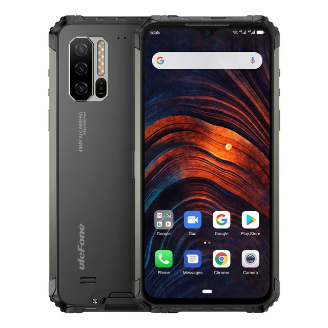 Черный Global Vision Ulefone Armor 7 IP68 прочный мобильный телефон Helio P90 Восьмиядерный 8 ГБ+ 128 ГБ Android 9,0 48MP NFC 4G LTE смартфон - Цвет: Черный