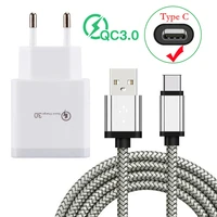 for samsung s10 nubia z17 qc 3 0 fast charger adapte usb type c charge cable honor 9x 20 for xiaomi mi 10 t redmi note 9 s 8 pro