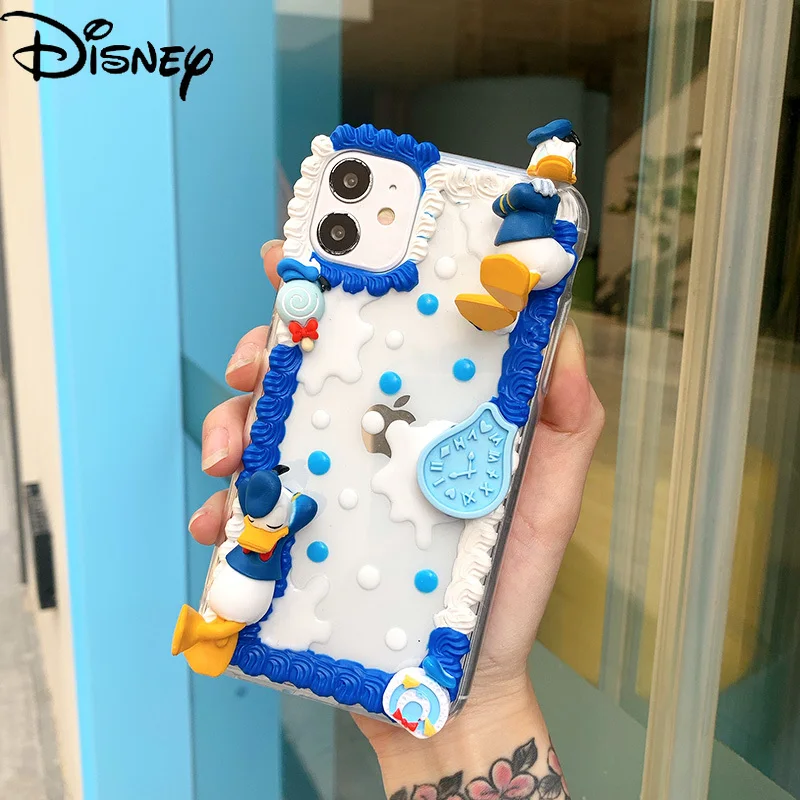 

Disney Donald Duck handmade diy Cartoon couple mobile phone case for iphone 12mini/11promax/12promax/se/xr/7plus/8p/xs/xsmax/11