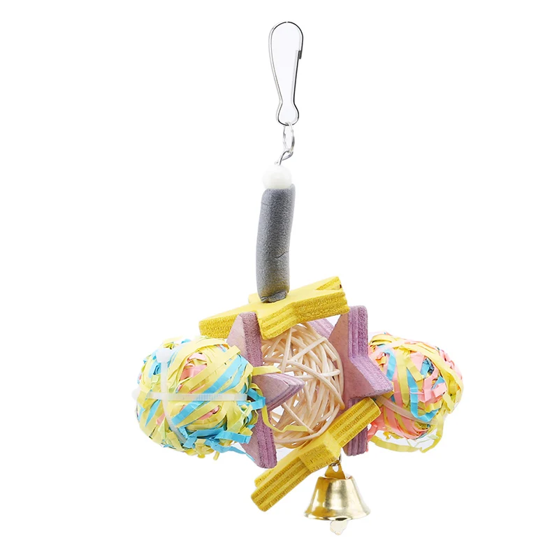 2019 игрушки для попугаев деревянный + сплав стоячие жевания бусины шарики