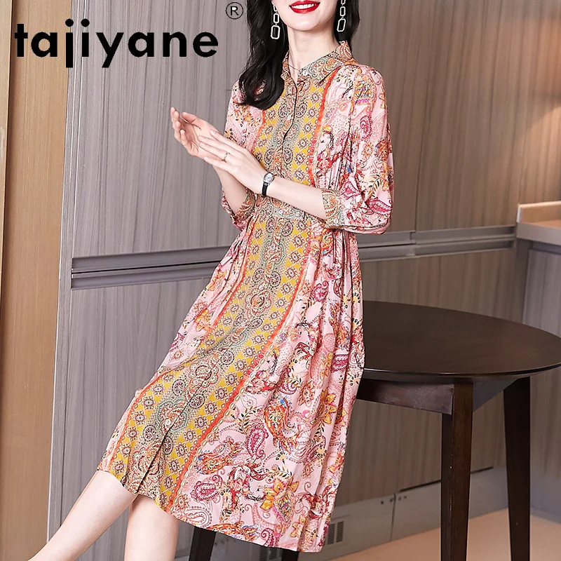 

Женское платье из натурального шелка, элегантное платье миди, летнее, TN2594, 100%