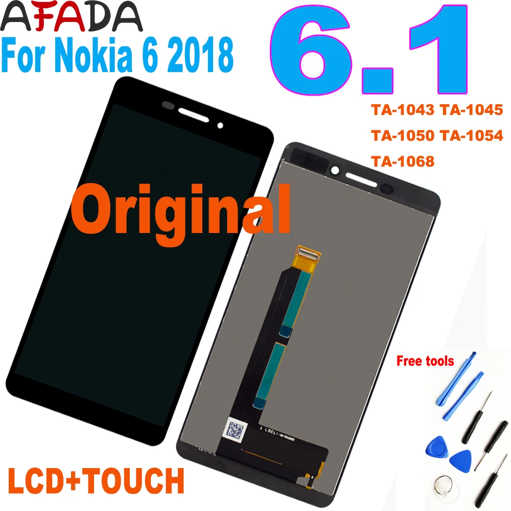 ЖК дисплей для Nokia 6 2018 сенсорный экран 1 TA 1043 1045 1050 1054 1068 стеклянная панель