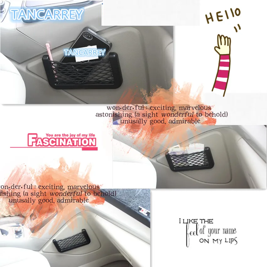 Car Storage Net Bag Phone Holder Pocket Organizer FOR citroen c1 dodge ram 1500 chrysler voyager ford kuga 2 outlander 3 seat ib
