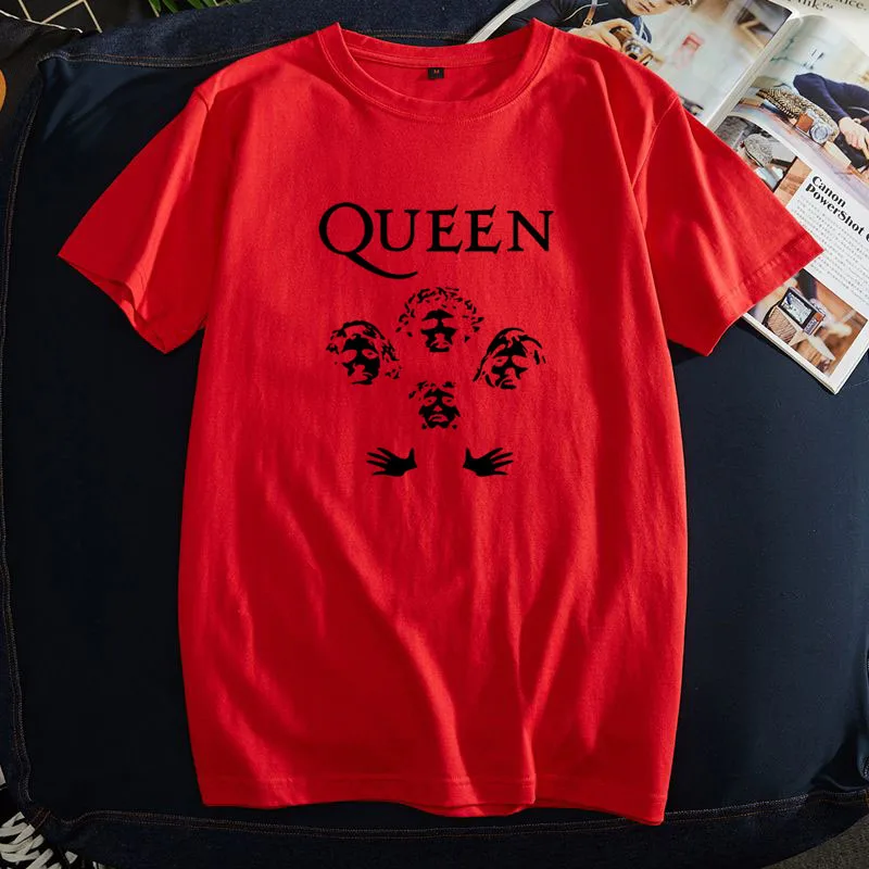 Блестящая футболка рок группы Queen женская размера плюс из 100% хлопка летняя