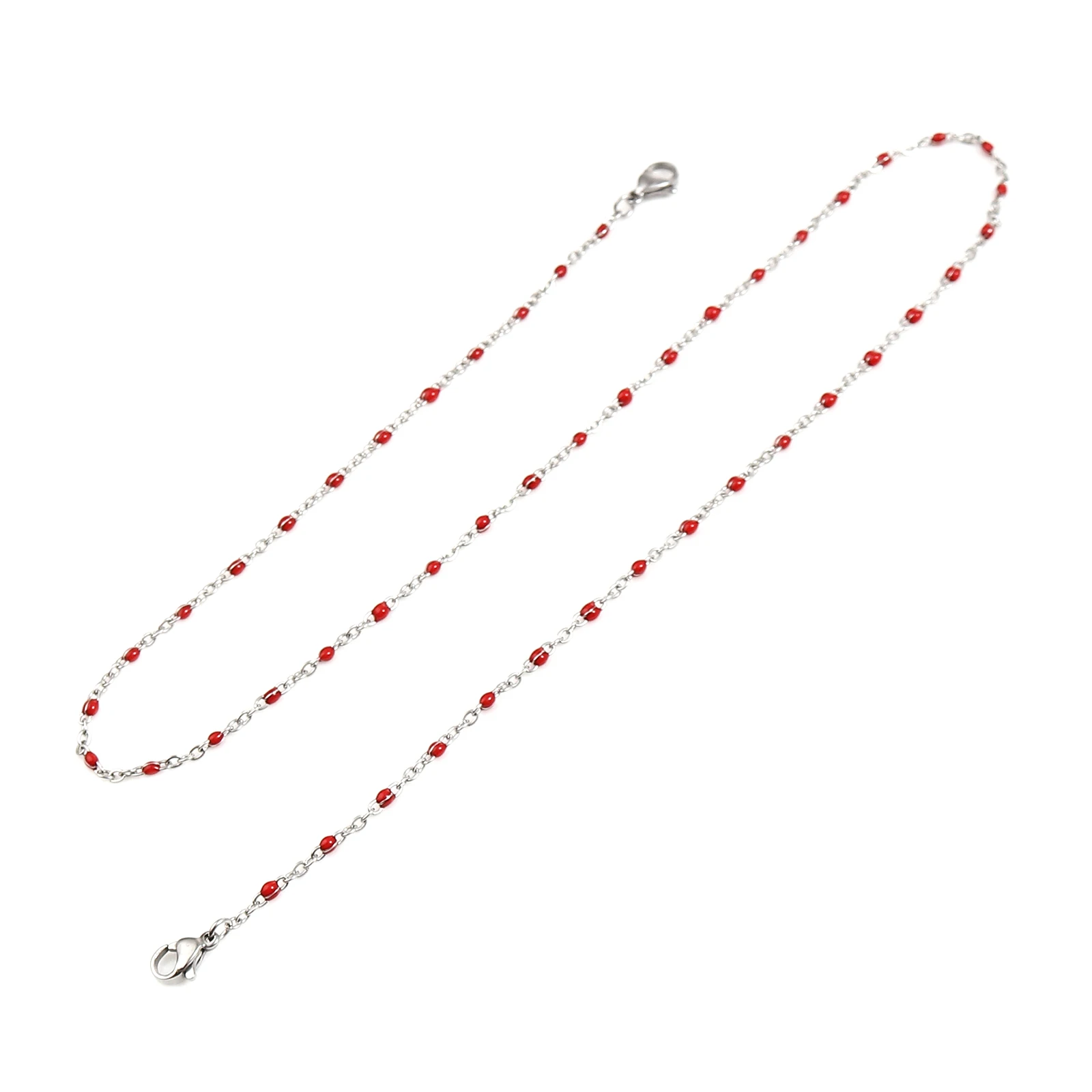 1 шт Нержавеющая сталь Цепочки и ожерелья ремень Lariat Lanyard Эмаль Бусины цепи 51 см в