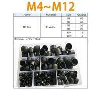 197pcs dome protection cap covers exposed hexagon plastic pe nut bolt m4 m5 m6 m8 m10 m12 for car motorcycle tools maintenance
